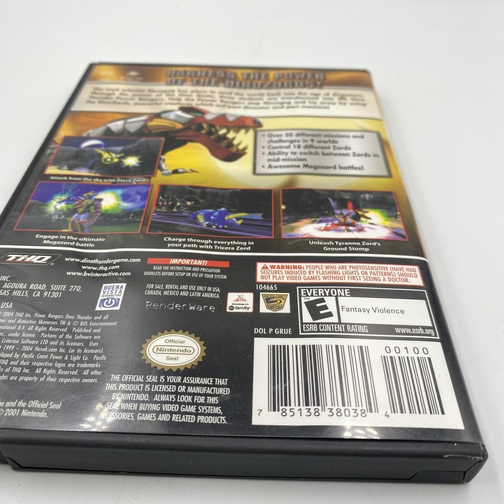 Vintage Power Rangers Dino Thunder Nintendo GameCube Video Game Case Disc THQ - Picture 6 of 9